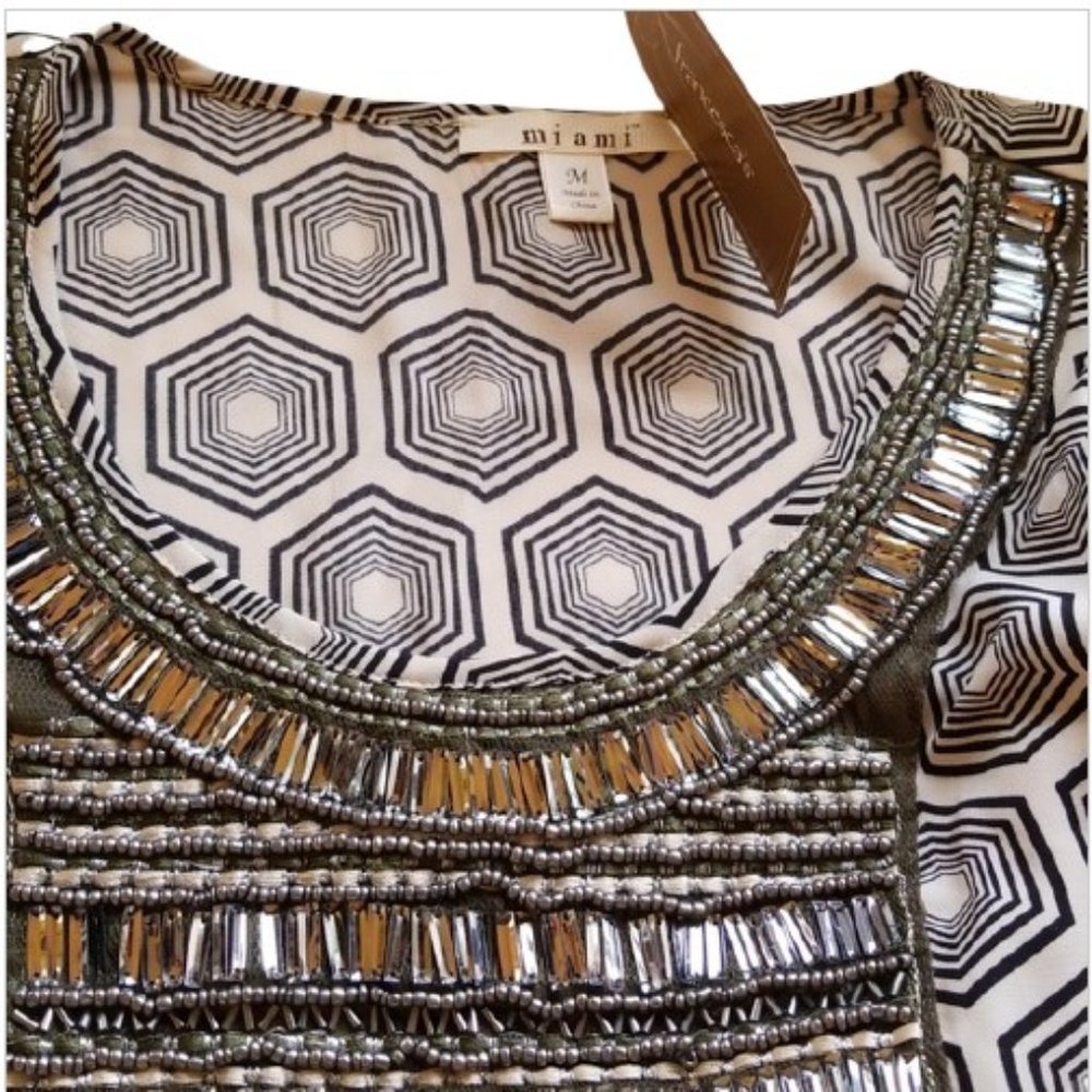 NWT Francesca's Miami Beaded Poncho Top - Picture 5 of 8